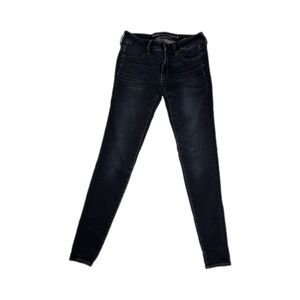 American Eagle Outfitters Women's Dark Blue High Rise Jeans